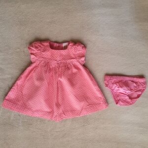 Carter's Baby Girl Pink/White Polka-dot Courduroy Dress w/Panty (2 Pcs) Newborn